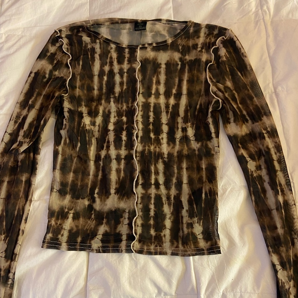 Urban outfitters tie dye sheer mesh top